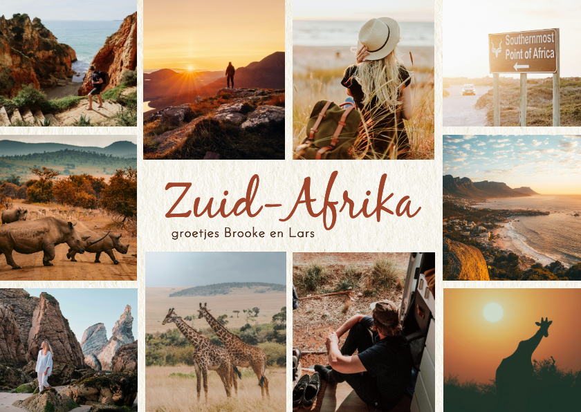 Vakantiekaarten - Fotocollage vakantie ansichtkaart met 10 eigen foto's