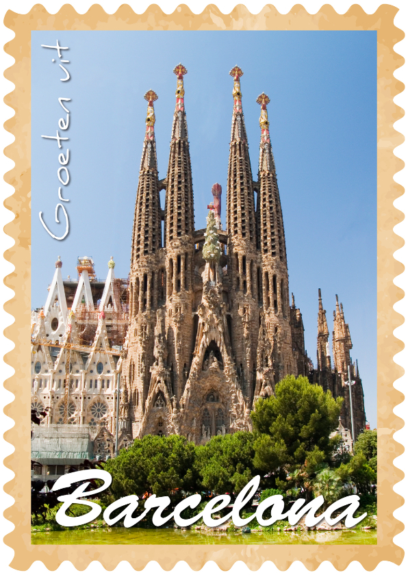 Groeten uit Barcelona Sagrada Familia - Vakantiekaarten Vakantiekaarten - Groeten uit Barcelona Sagrada Familia