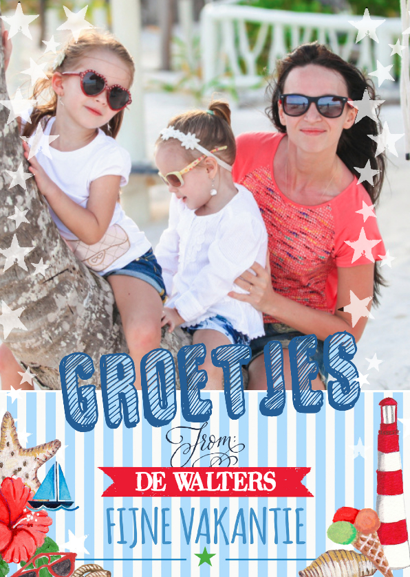 Vakantiekaarten - Groetjes Fijne Vakantie Zomer