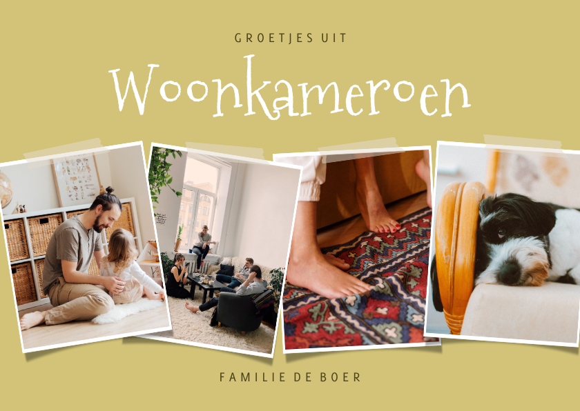 Vakantiekaarten - Leuke vakantiekaart groetjes uit Woonkameroen met foto's