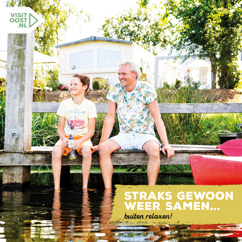 Straks weer samen buiten relaxen vierkant - Vakantiekaarten Vakantiekaarten - Straks weer samen buiten relaxen vierkant