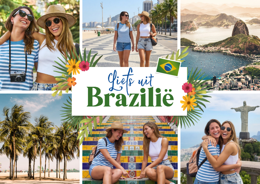 Vakantiekaarten - Vakantie ansichtkaart Zuid-Amerika Brazilië fotocollage