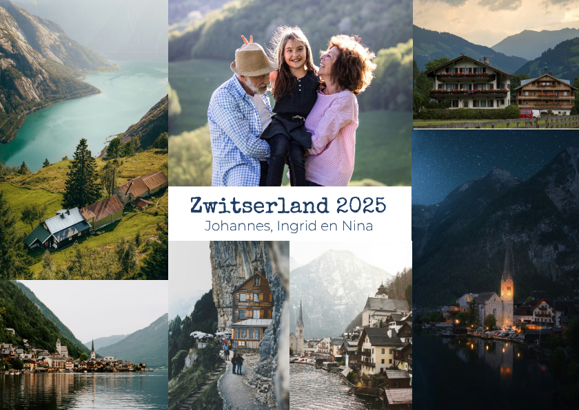 Vakantiekaarten - Vakantie collagekaart met eigen foto's