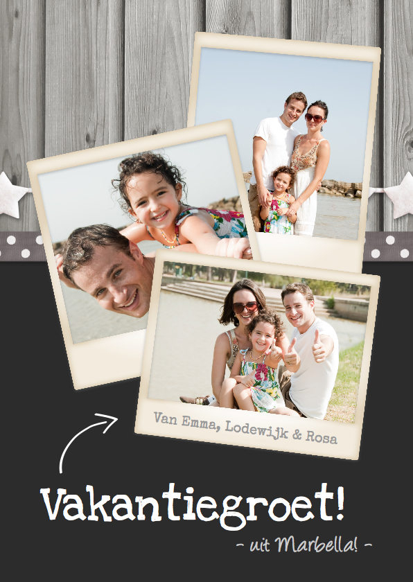 Vakantie fotocollage polaroid - Vakantiekaarten Vakantiekaarten - Vakantie fotocollage polaroid
