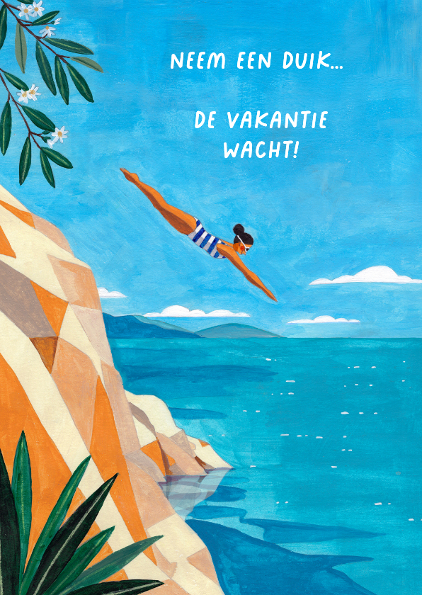 Vakantiekaarten - Vakantiekaart duik in de zomer en geniet van de vrijheid