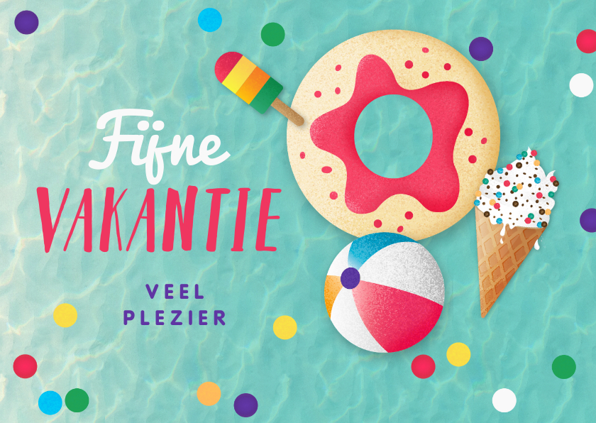 Vakantiekaarten - Vakantiekaart fijne vakantie zomer zee tropisch zwemmen