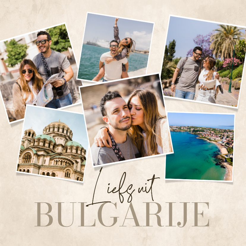 Vakantiekaart fotocollage beige structuur algemeen Bulgarije - Vakantiekaarten Vakantiekaarten - Vakantiekaart fotocollage beige structuur algemeen Bulgarije