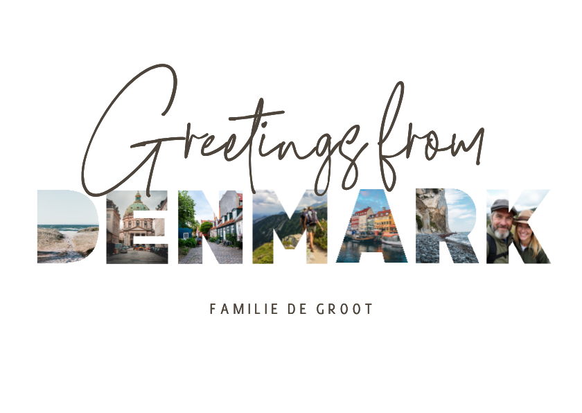 Vakantiekaart Greetings from Denmark fotocollage - Vakantiekaarten Vakantiekaarten - Vakantiekaart Greetings from Denmark fotocollage