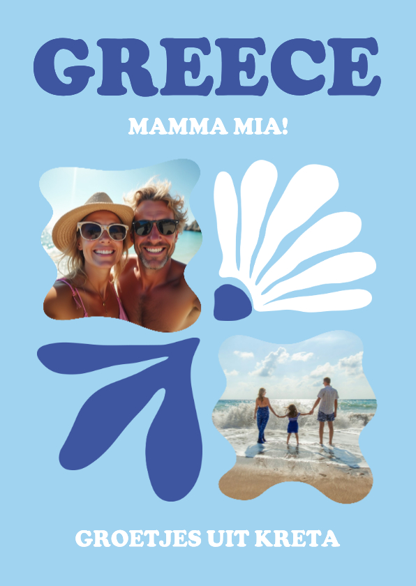 Vakantiekaart Griekenland poster hip 2 foto's aanpasbaar - Vakantiekaarten Vakantiekaarten - Vakantiekaart Griekenland poster hip 2 foto's aanpasbaar