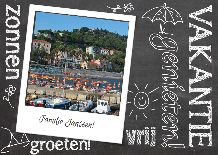 Vakantiekaart krijtbord - Vakantiekaarten Vakantiekaarten - Vakantiekaart krijtbord