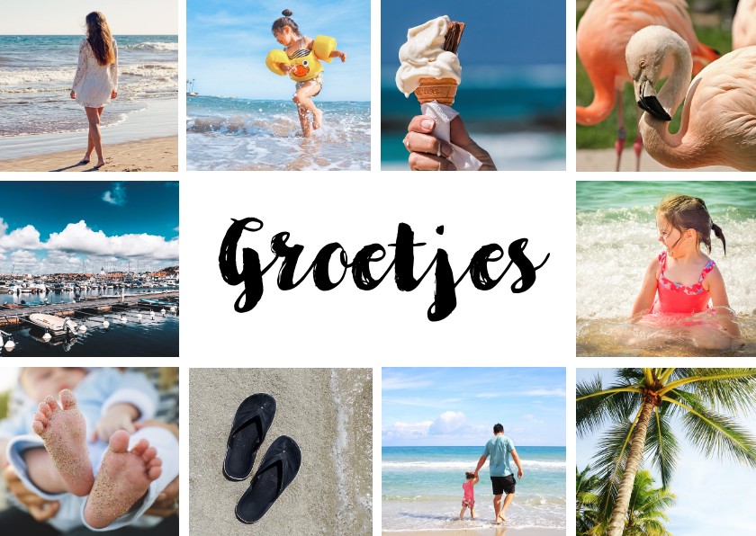 Vakantiekaarten - Vakantiekaart met ruimte voor 10 foto's