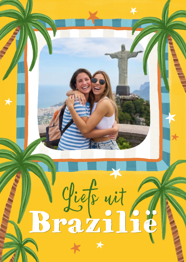 Vakantiekaarten - Vakantiekaart palmbomen foto kleurrijk Zuid-Amerika Brazilië