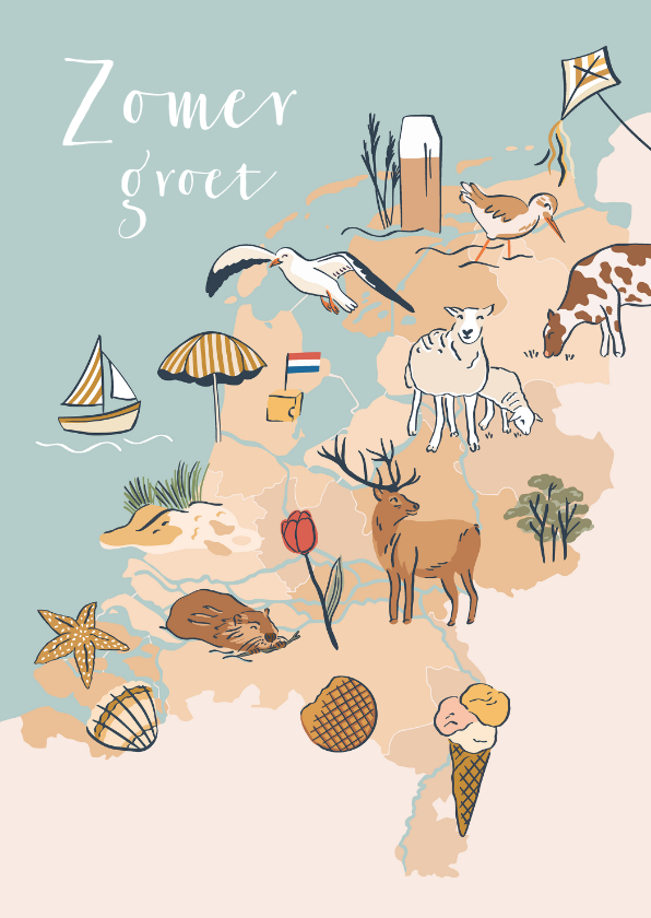 Vakantiekaarten - Vakantiekaart plattegrond Nederland