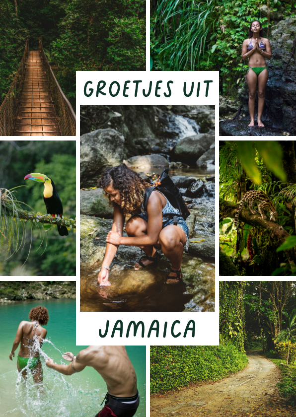 Vakantiekaarten - Vakantiekaart staand met 7 foto's Jamaica