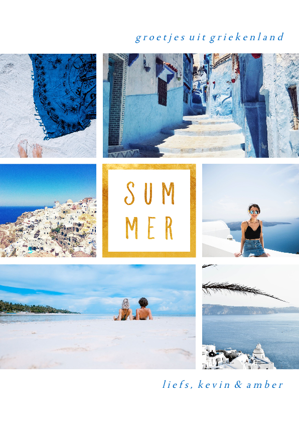 Vakantiekaarten - Vakantiekaart 'Summer' met 6 foto's