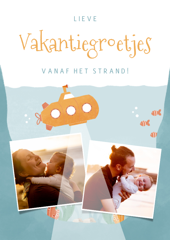 Vakantiekaarten - Vakantiekaart vakantiegroetjes oceaan en onderzeeër