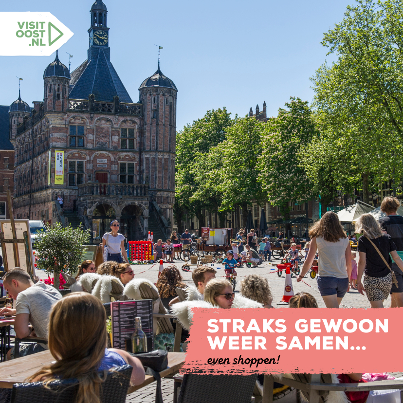 Vierkante kaart straks gewoon samen bijpraten op het terras - Vakantiekaarten Vakantiekaarten - Vierkante kaart straks gewoon samen bijpraten op het terras
