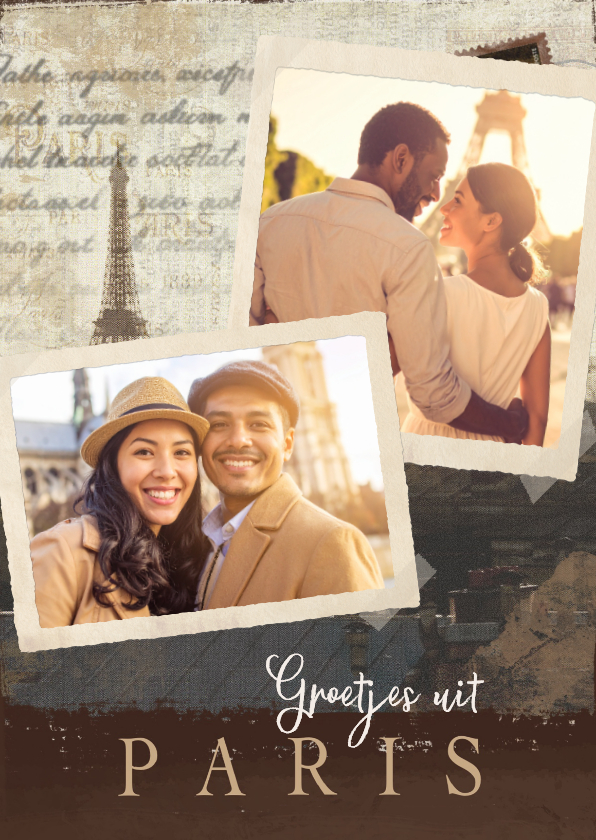 Vakantiekaarten - Vintage vakantiekaart fotos parijs frankrijk ansichtkaart