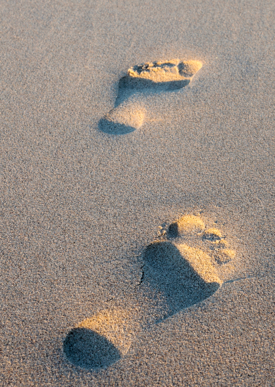Vakantiekaarten - Voetstappen in het zand
