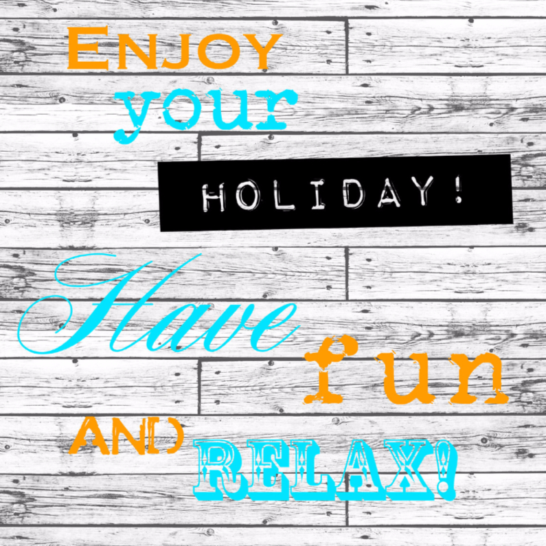 Woorden Enjoy your holiday! - BK - Vakantiekaarten Vakantiekaarten - Woorden Enjoy your holiday! - BK