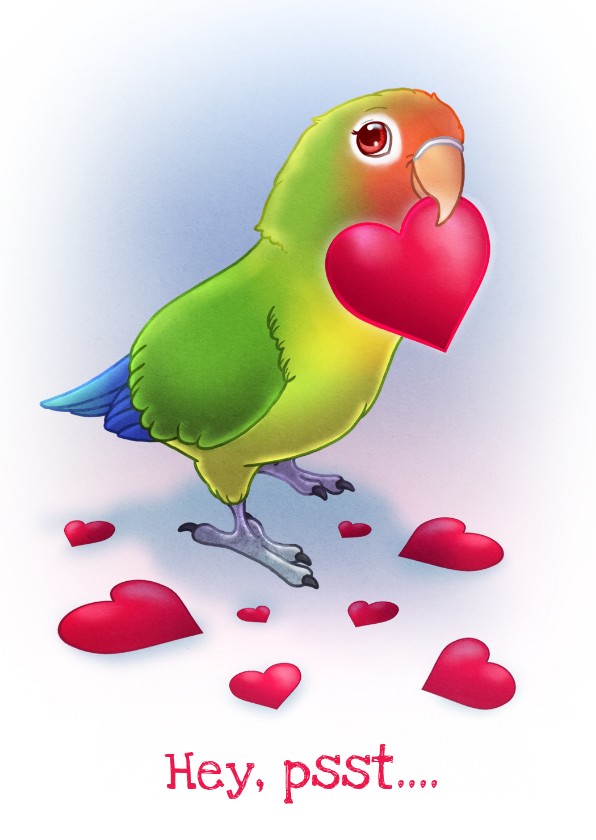 Valentijnskaarten - Chiwowy Valentijnskaart met dwergpapegaai