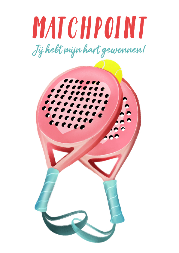 Valentijnskaarten - Grappige Valentijnskaart met padelrackets