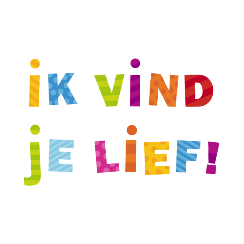 Ik vind je lief - letters kleur - Valentijnskaarten Valentijnskaarten - Ik vind je lief - letters kleur