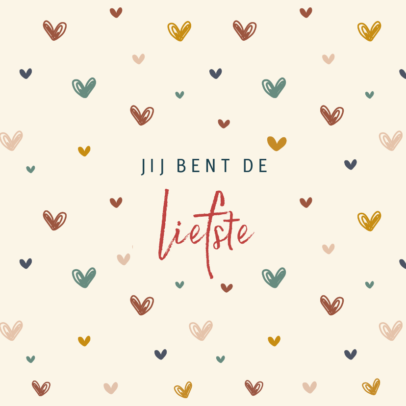 Valentijnskaarten - Jij bent de liefste! kaart met hartjes