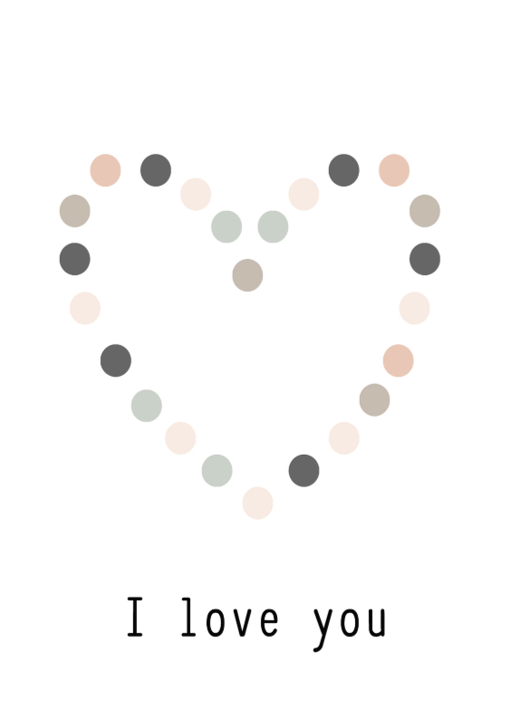 Kaart hart I love you - Valentijnskaarten Valentijnskaarten - Kaart hart I love you