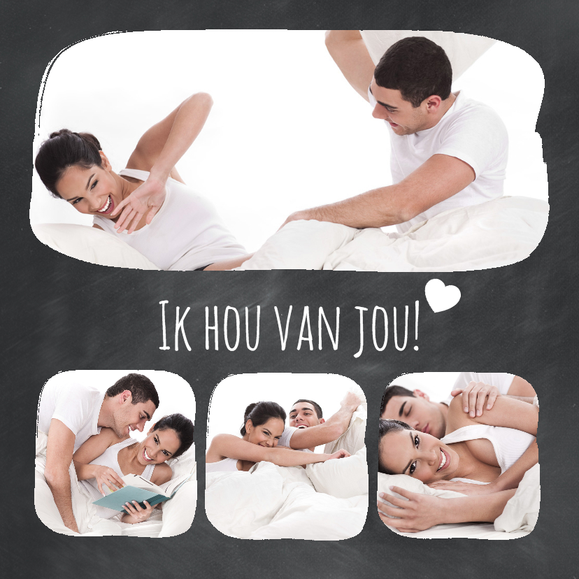 Krijtbord Ik hou van jou - BK - Valentijnskaarten Valentijnskaarten - Krijtbord Ik hou van jou - BK