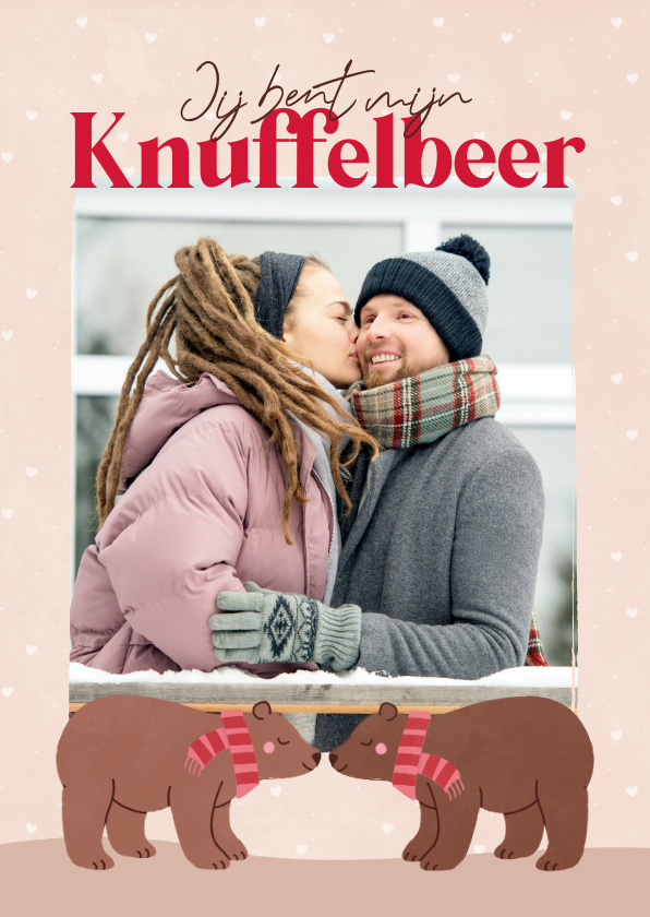 Lief fotokaartje voor Valentijnsdag met beertjes - Valentijnskaarten Valentijnskaarten - Lief fotokaartje voor Valentijnsdag met beertjes