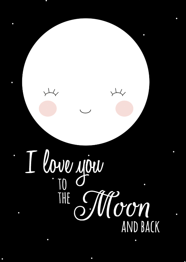 Liefdeskaart To the Moon - Valentijnskaarten Valentijnskaarten - Liefdeskaart To the Moon
