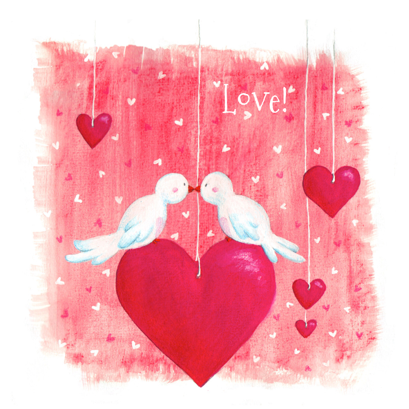 Lovebirds _Illu-Straver - Valentijnskaarten Valentijnskaarten - Lovebirds _Illu-Straver
