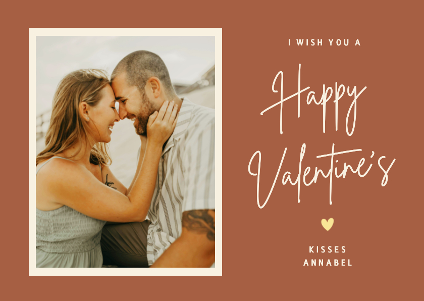 Valentijnskaarten - Minimalistische valentijnskaart met eigen foto en tekst