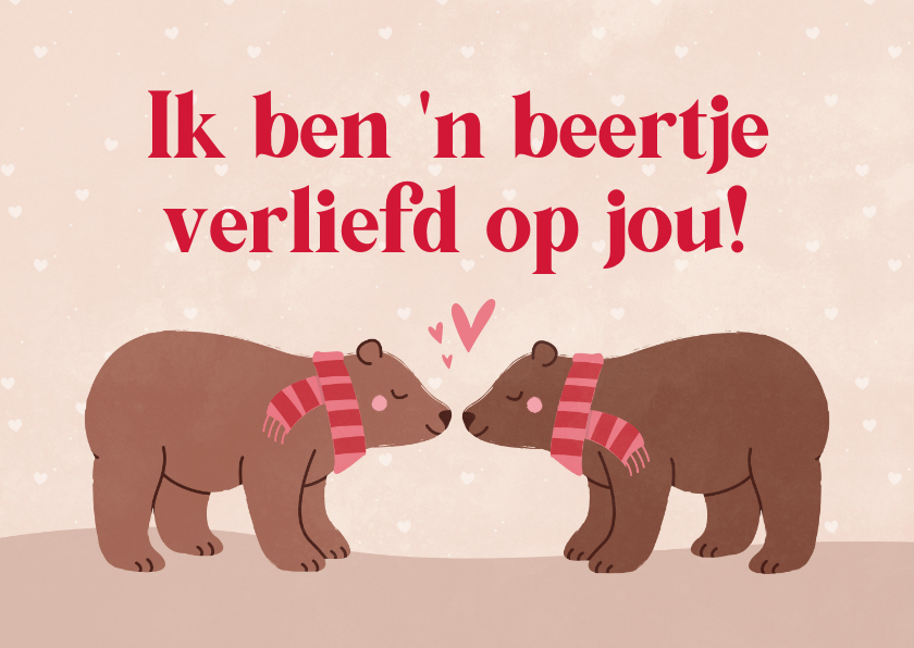 Valentijnskaarten - Schattig valentijnskaartje een beertje verliefd