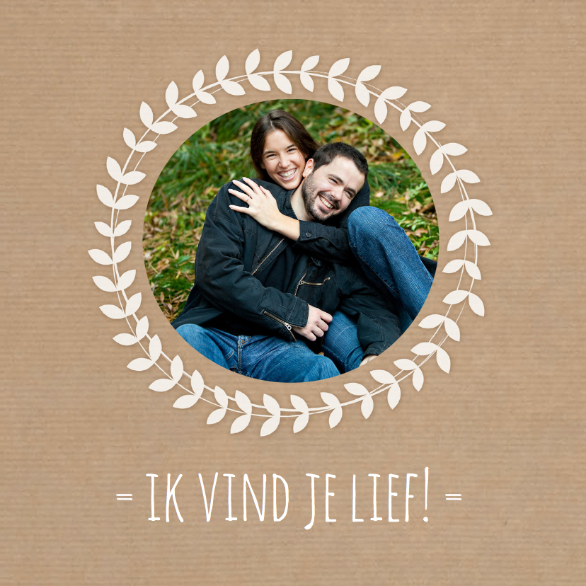 Valentijn bladeren krans Foto - Valentijnskaarten Valentijnskaarten - Valentijn bladeren krans Foto