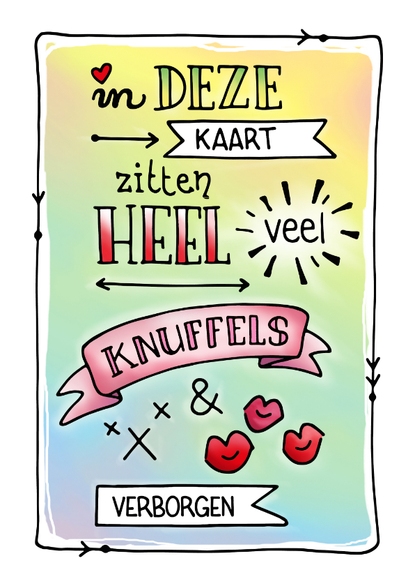 Valentijnskaarten - Valentijn knuffels en kusjes