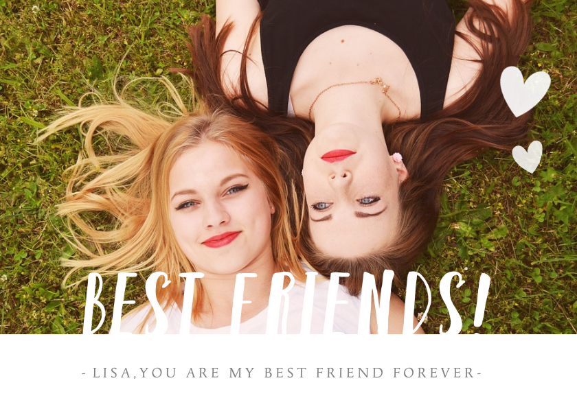 Valentijnskaarten - Valentijn vriendschaps kaart met foto - best friends
