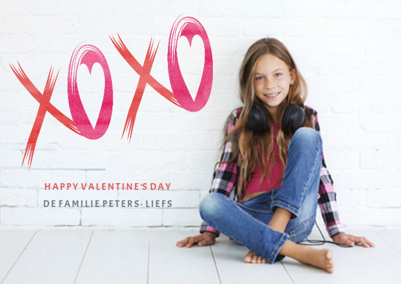 Valentijn XOXO Kusjes Modern - Valentijnskaarten Valentijnskaarten - Valentijn XOXO Kusjes Modern