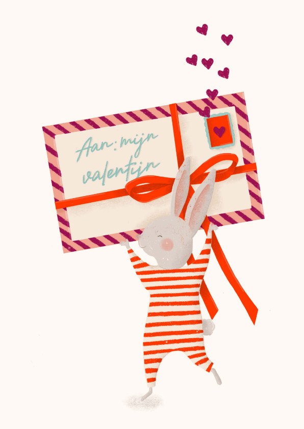 Valentijns kaart - Konijn - Valentijnskaarten Valentijnskaarten - Valentijns kaart - Konijn