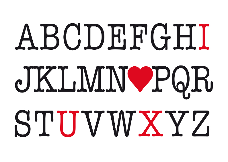Valentijnskaart alfabet liefde - Valentijnskaarten Valentijnskaarten - Valentijnskaart alfabet liefde