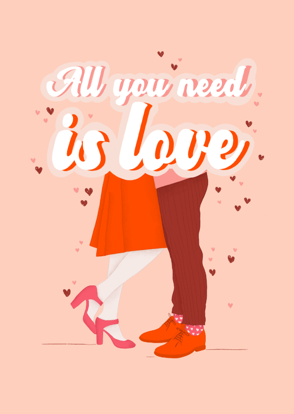 Valentijnskaart - All you need is Love - Valentijnskaarten Valentijnskaarten - Valentijnskaart - All you need is Love