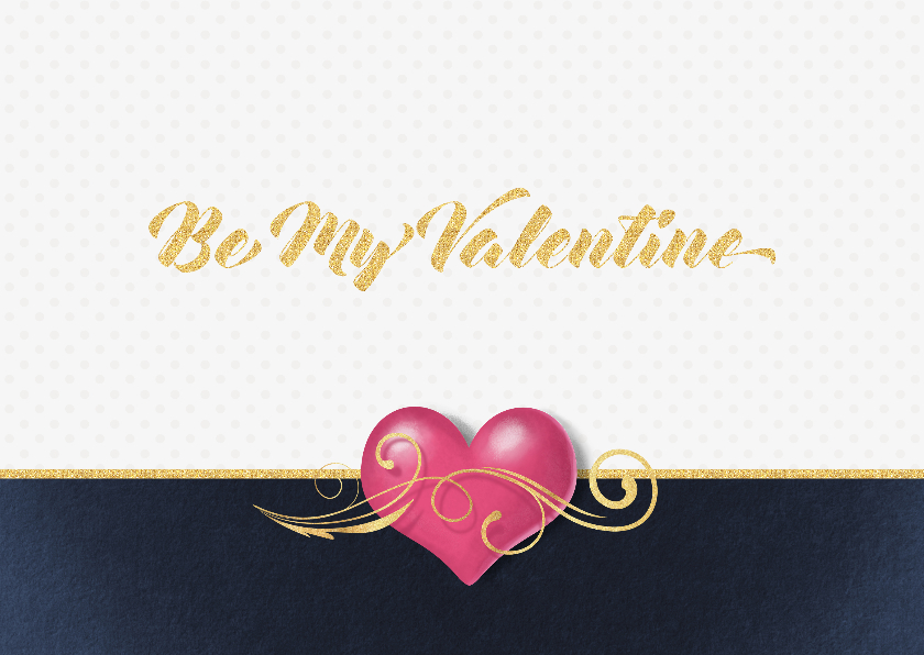 Valentijnskaarten - Valentijnskaart be my valentine roze hart