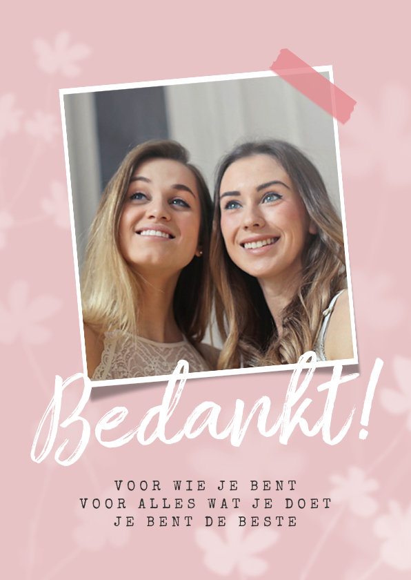 Valentijnskaarten - Valentijnskaart bedankt bloemen foto vriendschap