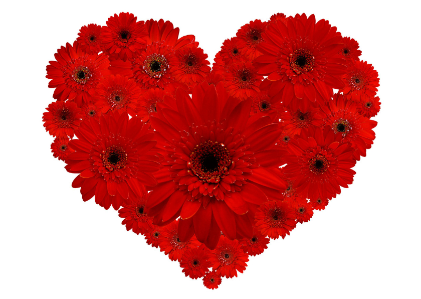 Valentijnskaart Bloemen Hart - Valentijnskaarten Valentijnskaarten - Valentijnskaart Bloemen Hart