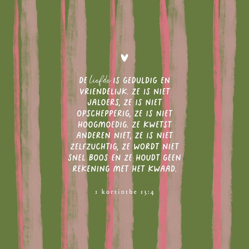 Valentijnskaarten - Valentijnskaart christelijke tekst strepen groen roze