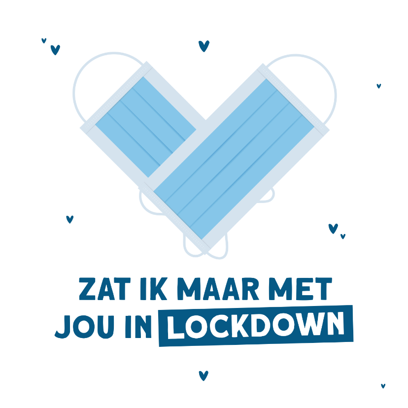 Valentijnskaart corona lockdown quarantaine mondkapje hartje - Valentijnskaarten Valentijnskaarten - Valentijnskaart corona lockdown quarantaine mondkapje hartje