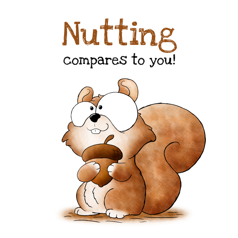 Valentijnskaart eekhoorn nutting compares to you! - Valentijnskaarten Valentijnskaarten - Valentijnskaart eekhoorn nutting compares to you!