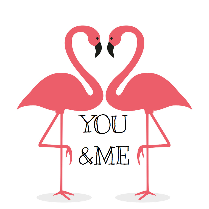 Valentijnskaarten - Valentijnskaart Flamingo You&Me