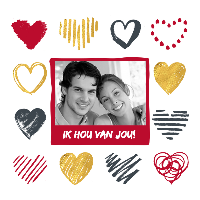 Valentijnskaart foto hartjes - Valentijnskaarten Valentijnskaarten - Valentijnskaart foto hartjes